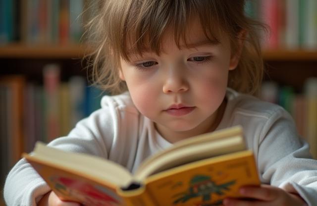 Imagem retratando uma criança lendo um livro, simbolizando a importância da alfabetização.